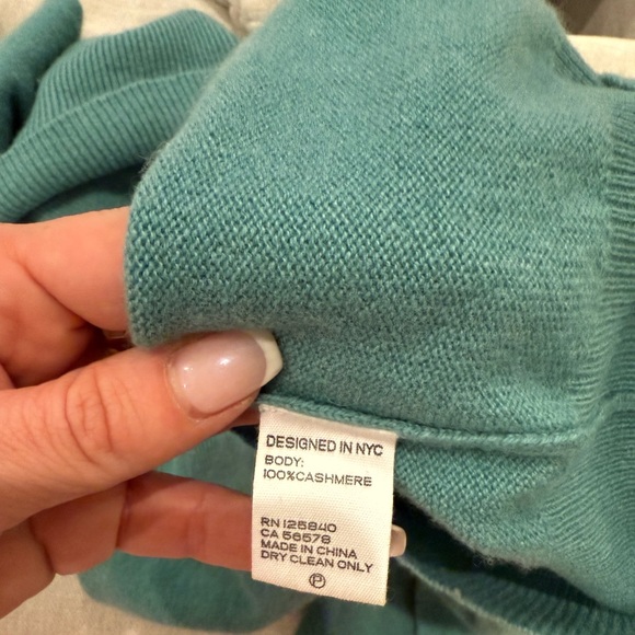 Intermix Taylor Cashmere Turtleneck Sweater | Green - Picture 10 of 10